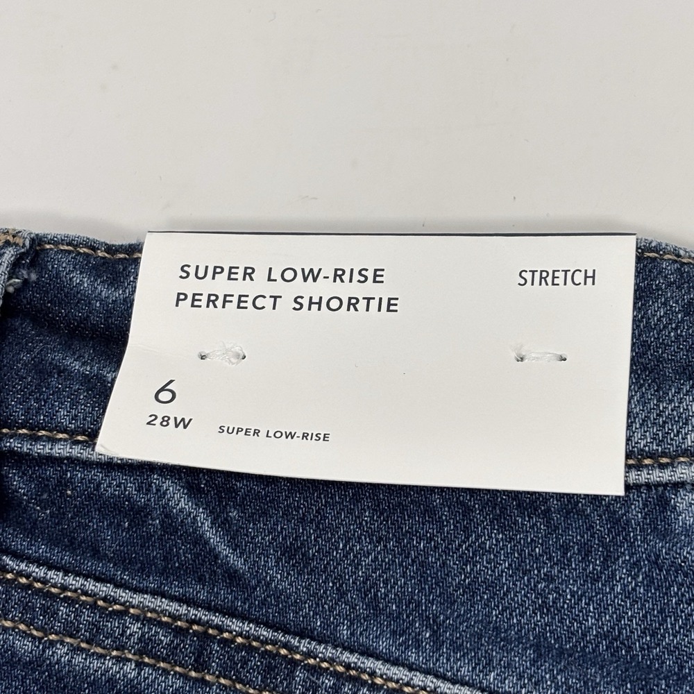 American Eagle Super Low Rise Perfect Shortie Denim Shorts Stretch Size 6 NWT - Picture 7 of 9